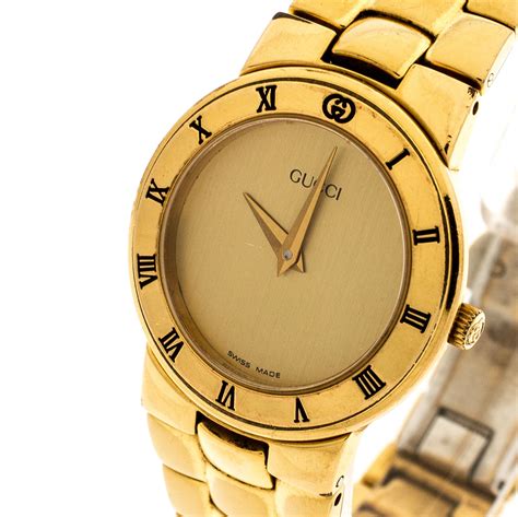 gucci leather wrist watch gold|Gucci watches original price.